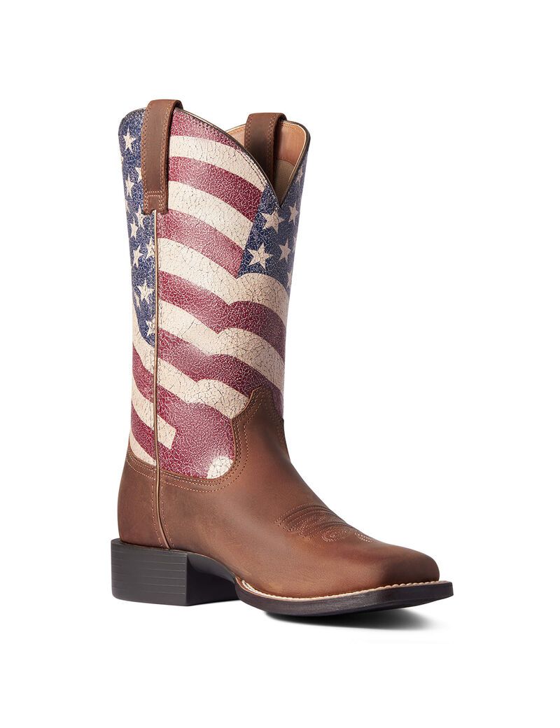 Botas Occidentales Ariat Round Up Patriot Marrom | PNG730165