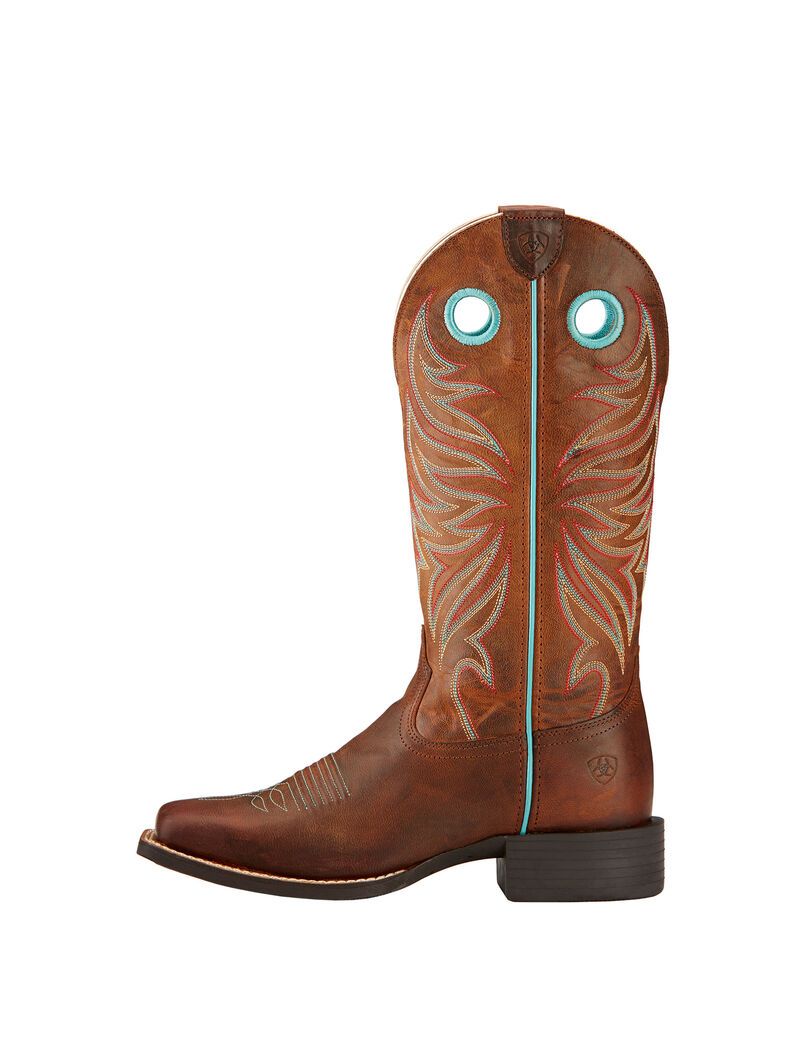 Botas Occidentales Ariat Round Up Ryder Marrom | XPB740562