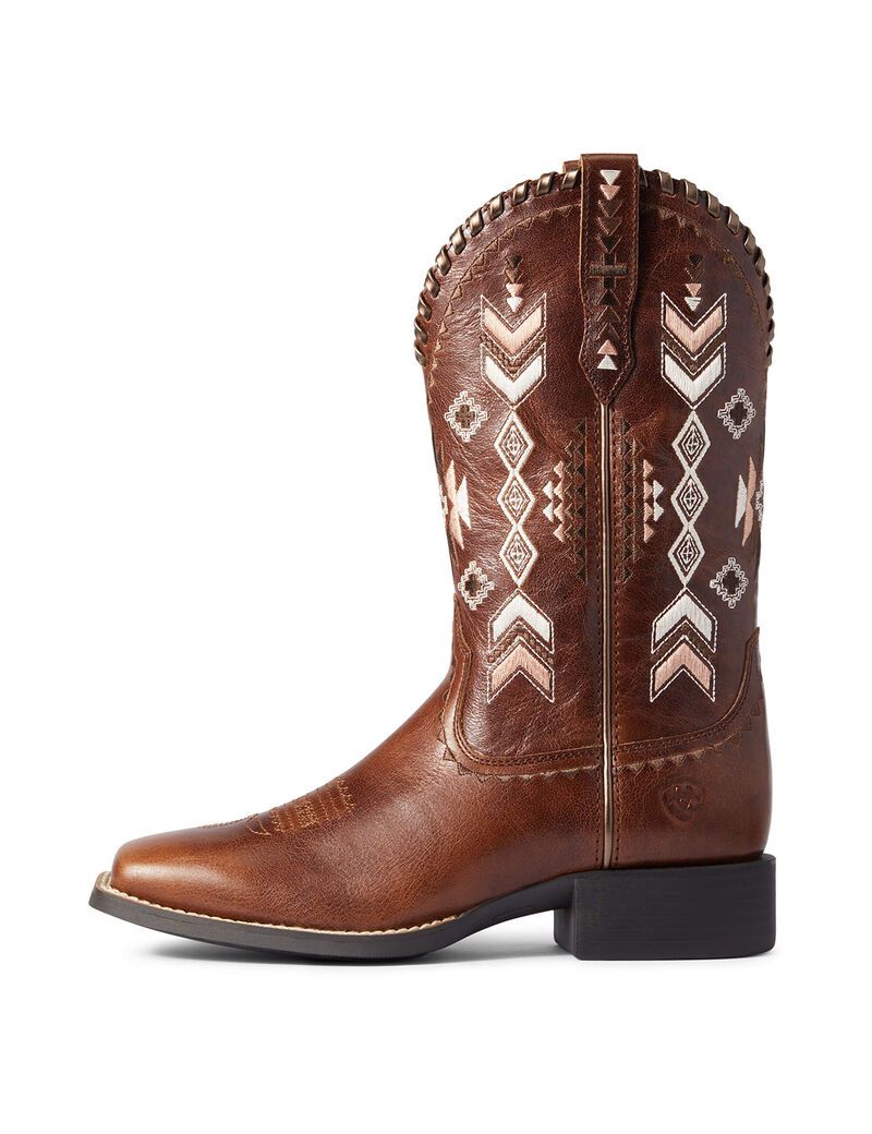 Botas Occidentales Ariat Round Up Skyler Marrom | AFU079285