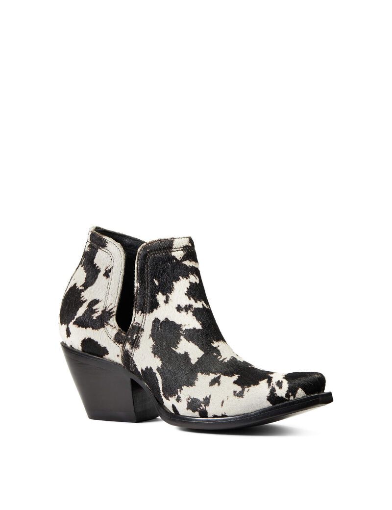 Botines Ariat Dixon Haircalf Western Negros Blancos | VSX036574