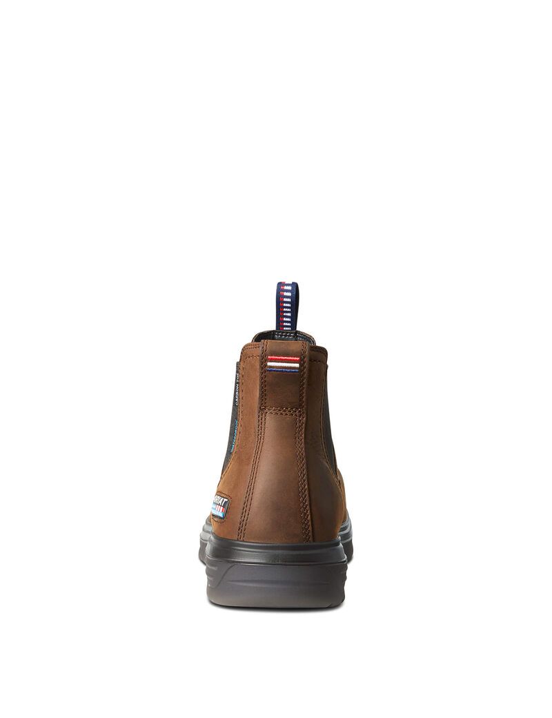 Botines Chelsea Ariat Turbo USA Assembled Impermeables Carbon Puntera Trabajo Marrom | LRN089341