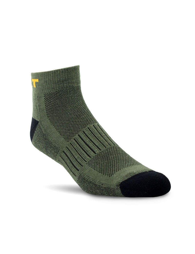 Calcetines Ariat High Performance Quarter Crew Tek Trabajo 3PCS Verde Oliva | IKL971283