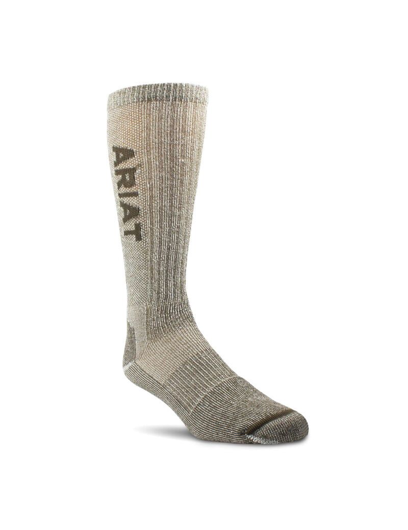 Calcetines Ariat Ligeros Merino Lana Blend Mid Calf Steel Puntera Trabajo 2PCS Negros | MDW283605