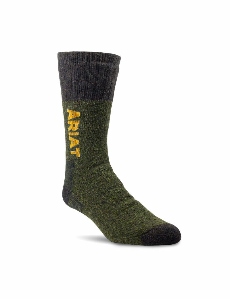 Calcetines Ariat Marl Thermal Lana Blend Trabajo 2PCS Verde Oliva | LED674398