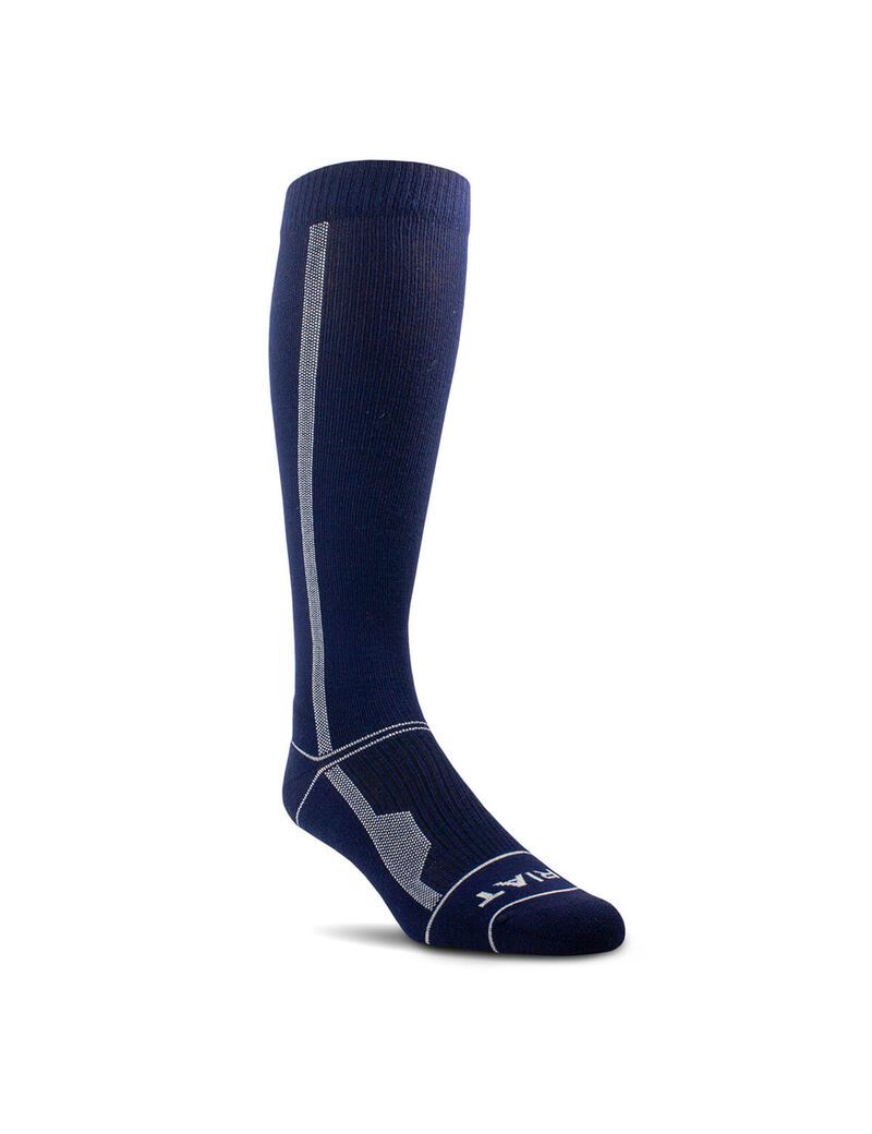 Calcetines Ariat Over the Calf Performance Compression Azul Marino | YKB542608