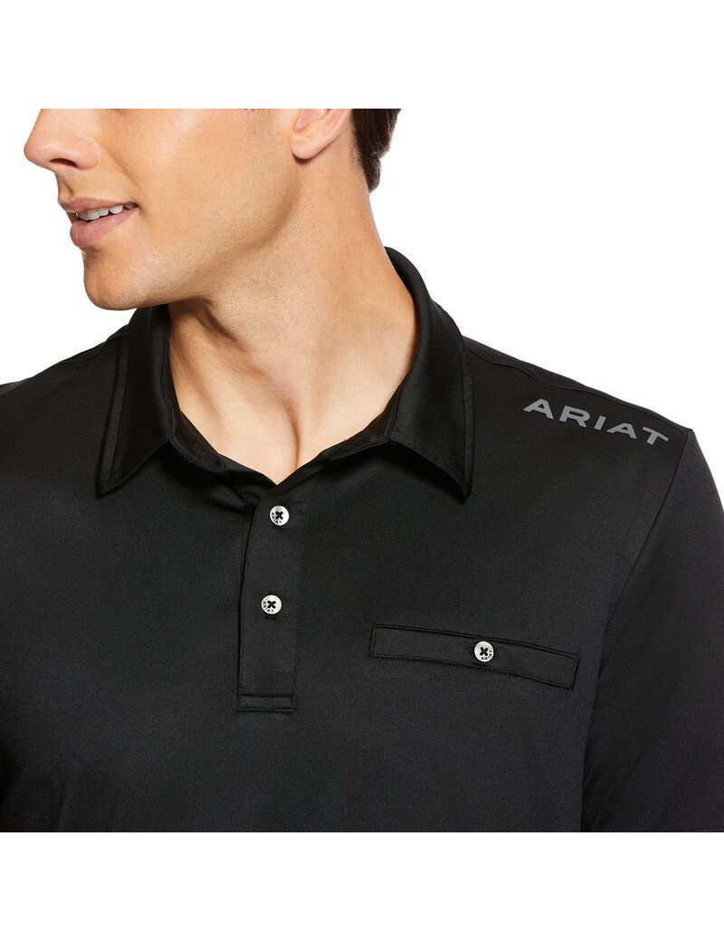 Camisa Polo Ariat Norco Negros | IAY654189