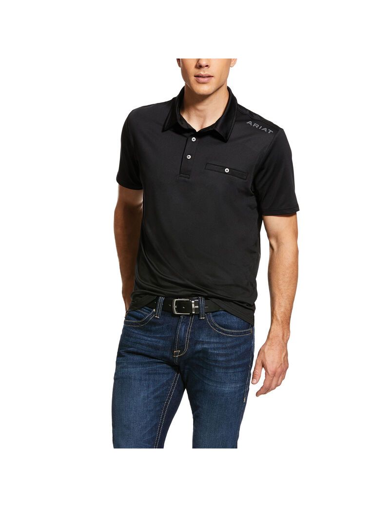 Camisa Polo Ariat Norco Negros | IAY654189