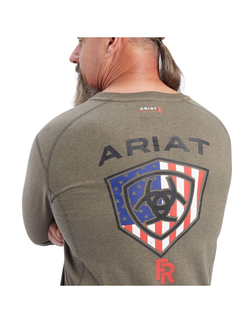 Camisas Ariat FR Air Service Verde Oliva | XUE750248