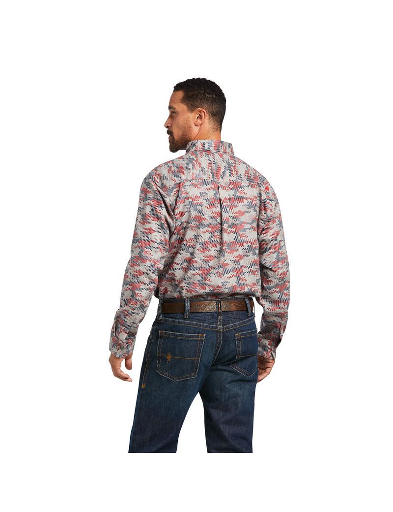 Camisas Ariat FR Geo Camo DuraStretch Trabajo Multicolor | UGD087124