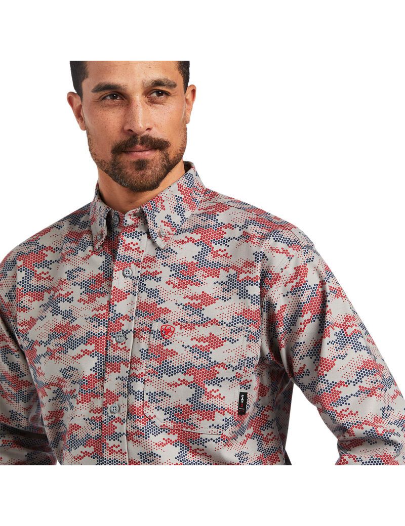 Camisas Ariat FR Geo Camo DuraStretch Trabajo Multicolor | UGD087124