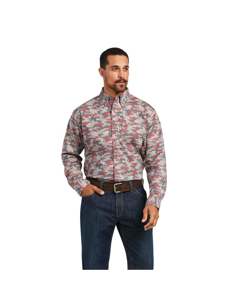 Camisas Ariat FR Geo Camo DuraStretch Trabajo Multicolor | UGD087124