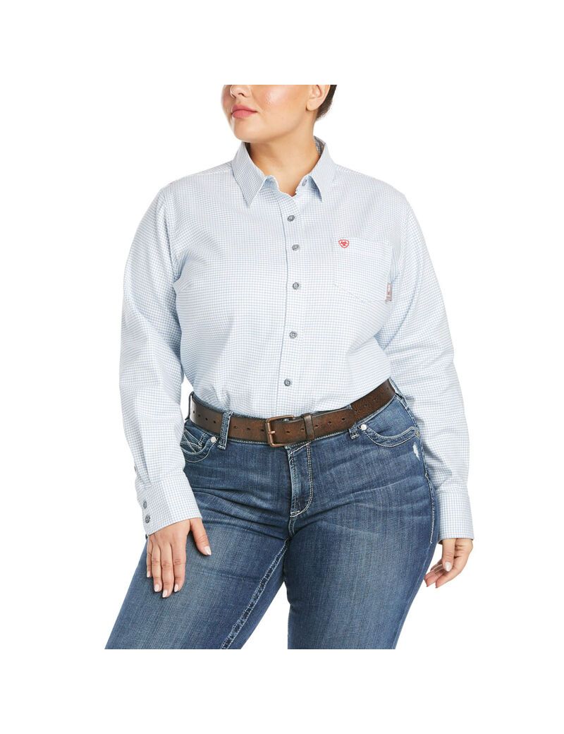 Camisas Ariat FR Hermosa DuraStretch Trabajo Blancos | FMN694537