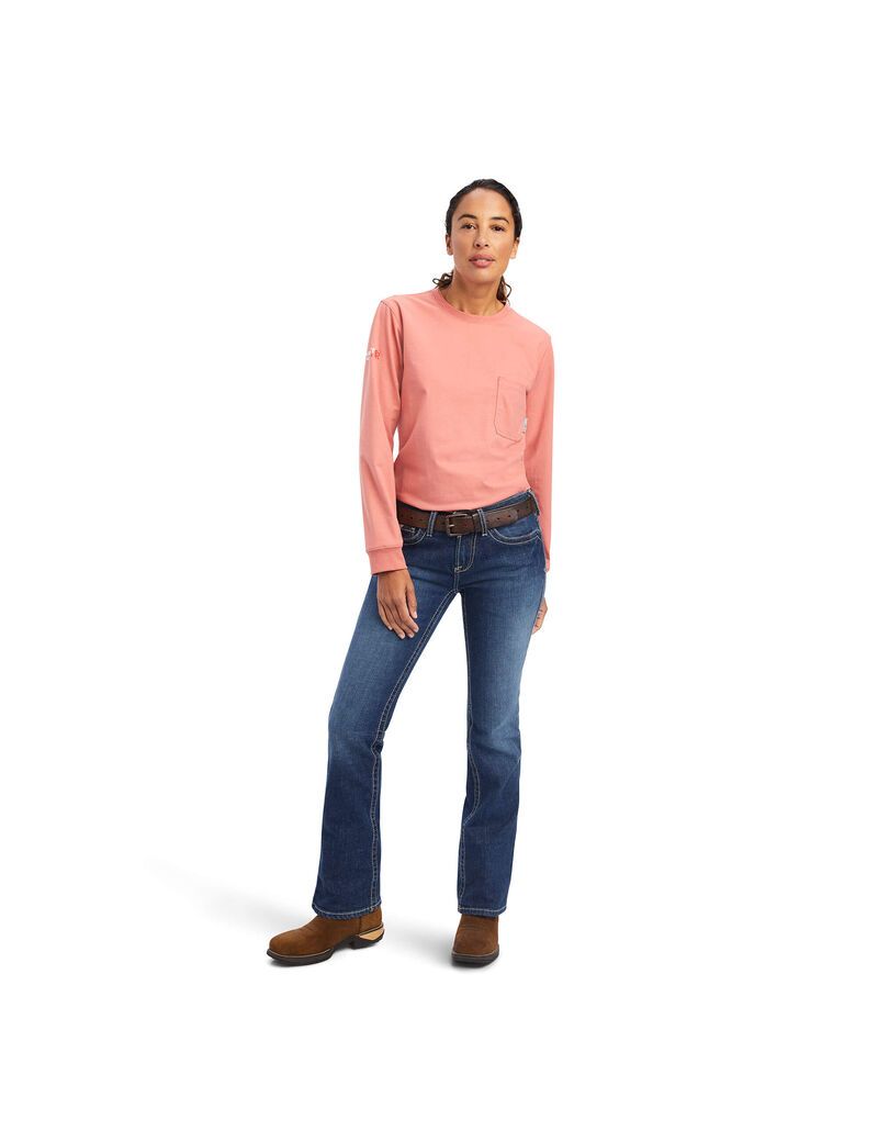 Camisas Ariat FR Stretch Logo Rosas | EBA731598