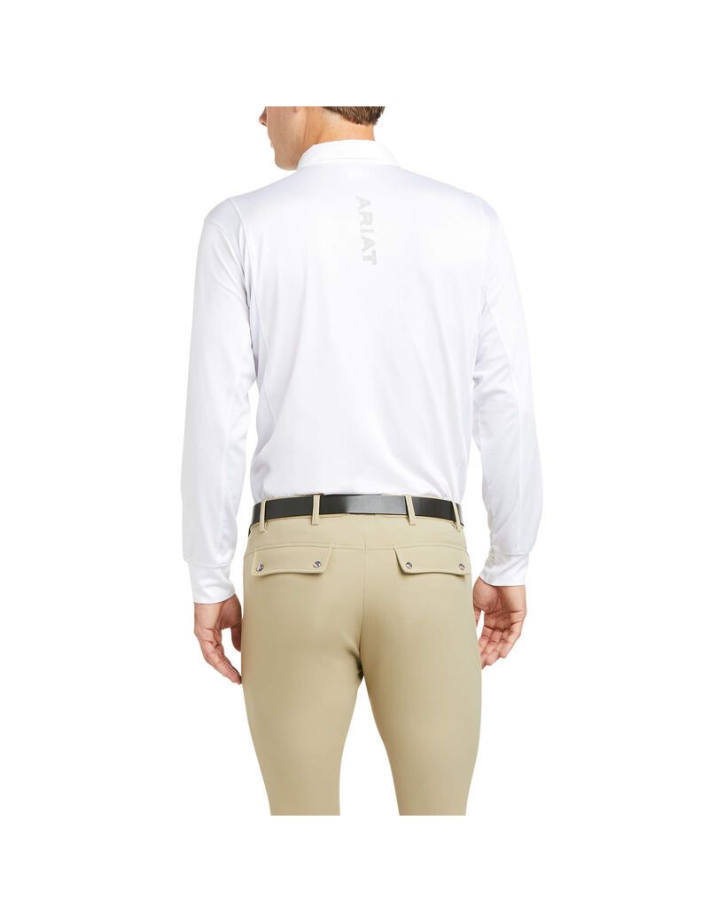 Camisas Ariat TEK Long Sleeve Show Blancos | EYH863210