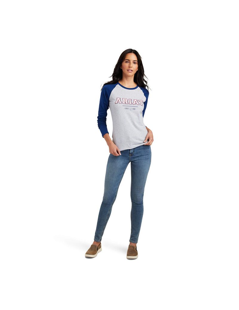 Camisas Ariat Varsity Azules Grises | CDV162540