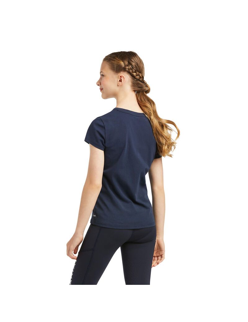 Camisas Ariat Vertical Logo Azul Marino | PVD286451