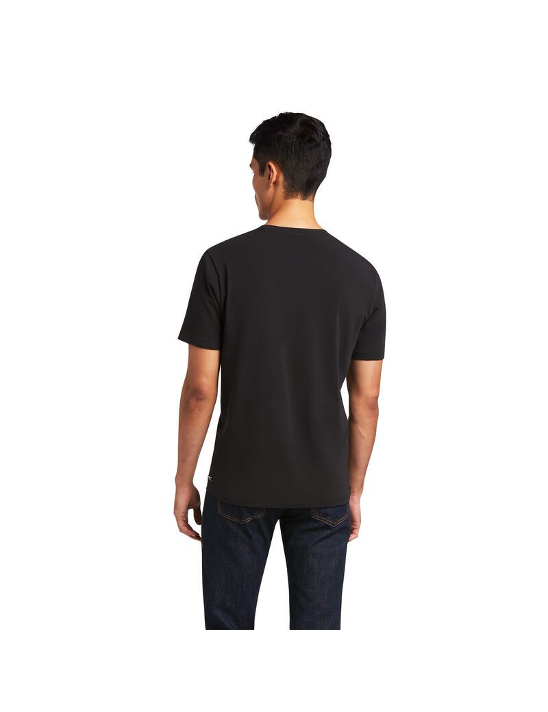 Camisas Ariat Vertical Logo Negros | CWG358041