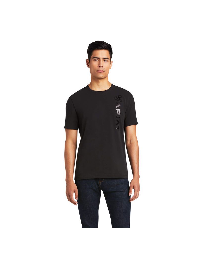 Camisas Ariat Vertical Logo Negros | CWG358041