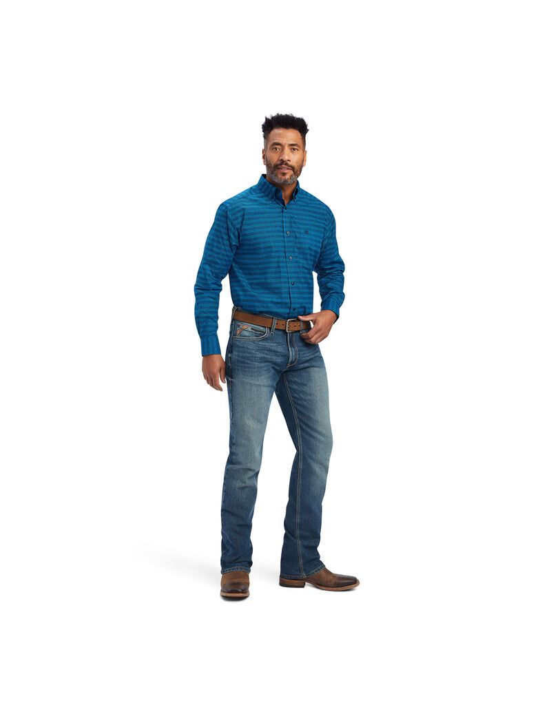 Camisas De Traje Ariat Beasley Classic Fit Azules | KXY143086