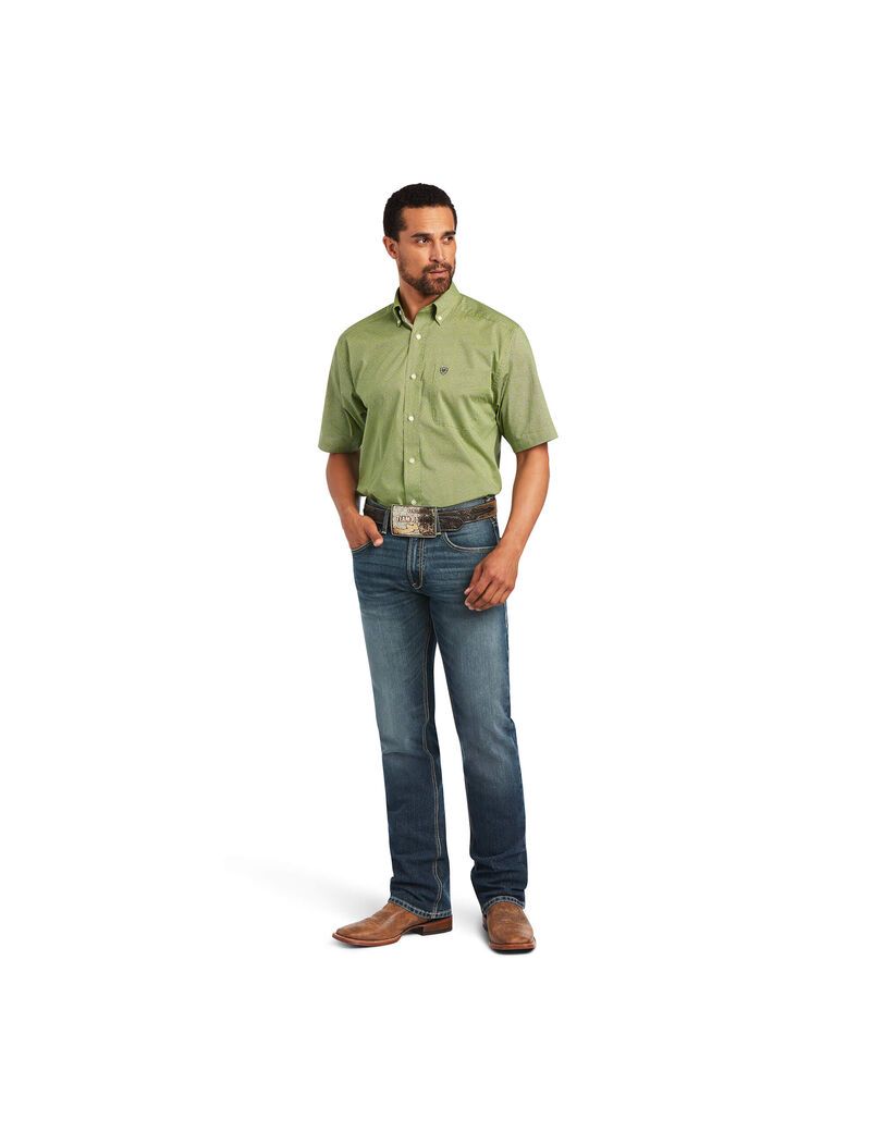 Camisas De Traje Ariat Branson Stretch Classic Fit Verdes | VZH538709