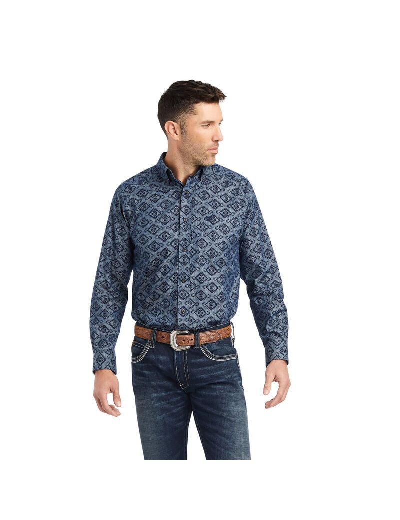 Camisas De Traje Ariat Keanu Classic Fit Azules | SZG159068