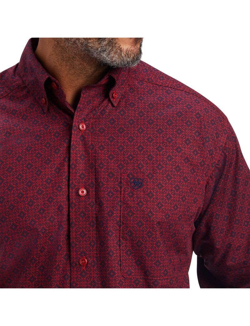 Camisas De Traje Ariat Nyles Classic Fit Rojos | RUM685407