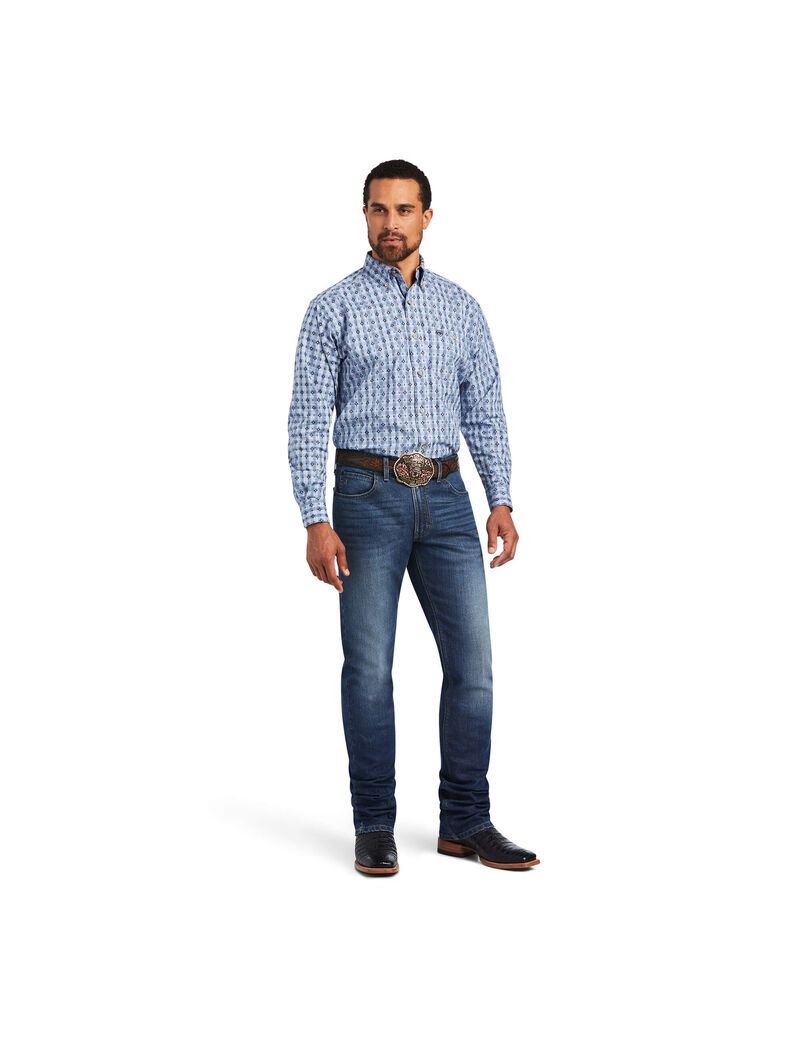 Camisas De Traje Ariat Relentless Concrete Stretch Classic Fit Azules | ZFT084196