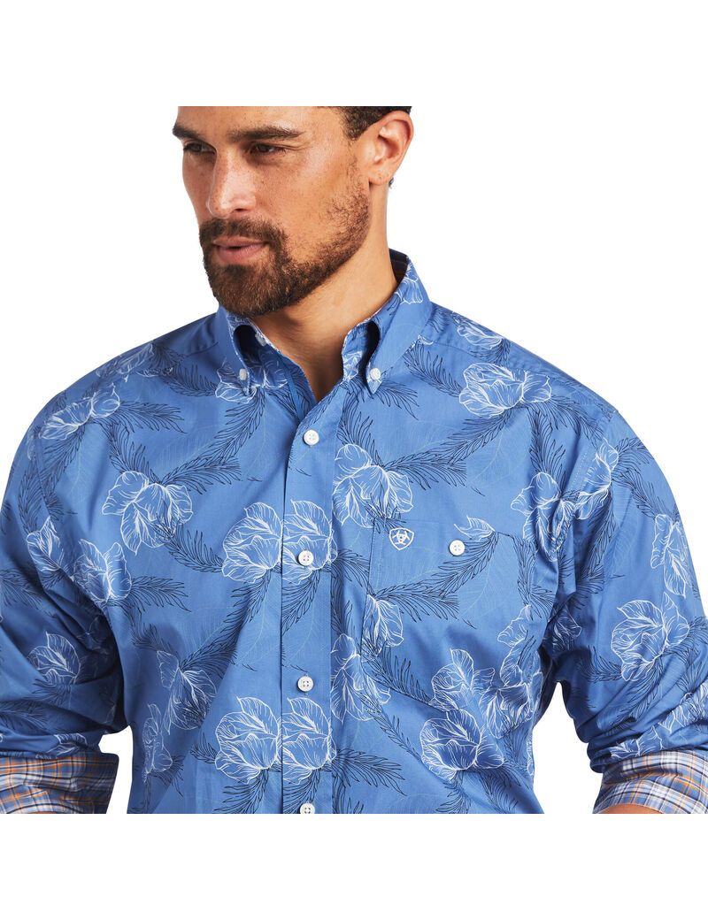 Camisas De Traje Ariat Relentless Headway Stretch Classic Fit Azules | KWY952480