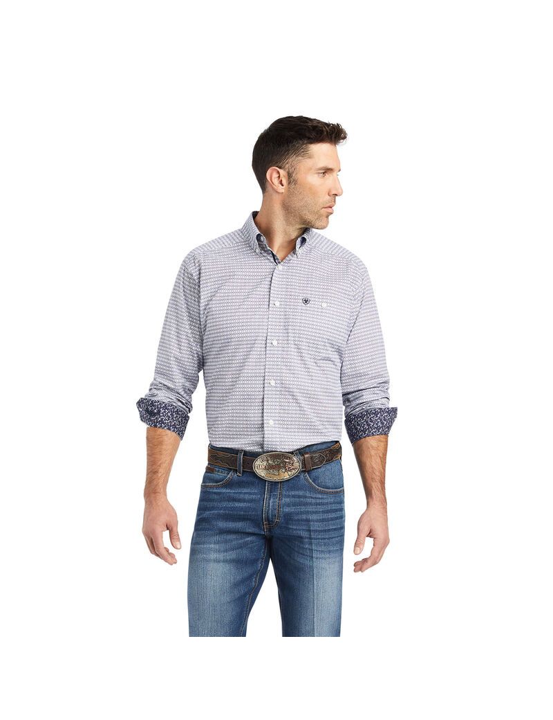 Camisas De Traje Ariat Relentless Savvy Stretch Classic Fit Blancos | SFM015698