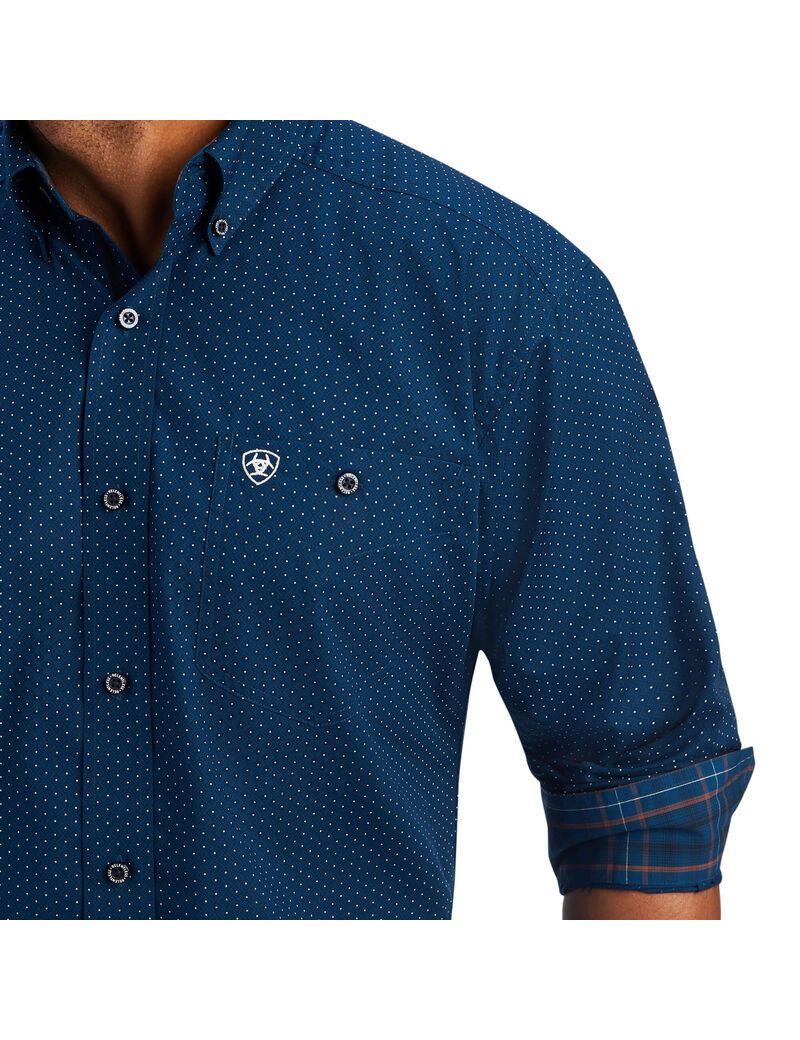 Camisas De Traje Ariat Relentless Skillful Stretch Classic Fit Azul Marino | WKS973456