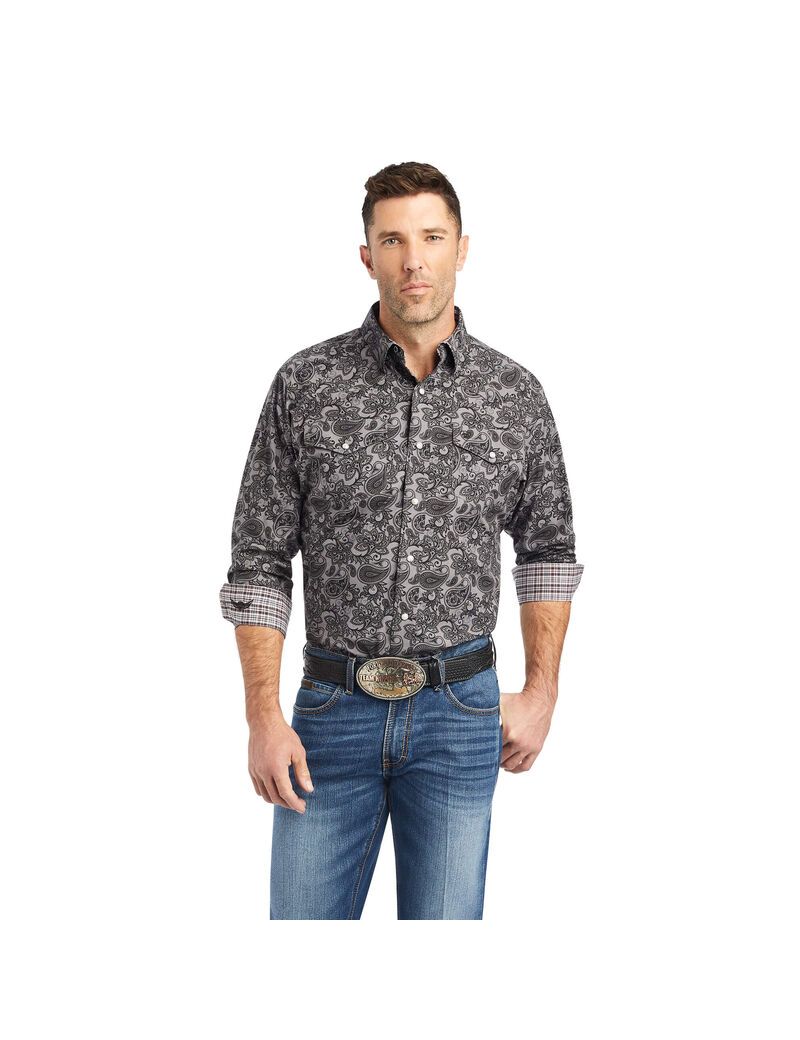 Camisas De Traje Ariat Relentless Sprightly Stretch Classic Fit Snap Negros | NKI987263