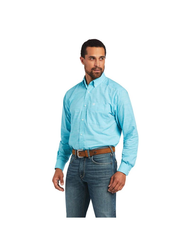 Camisas De Traje Ariat Solid Slub Classic Fit Multicolor | DQN396548