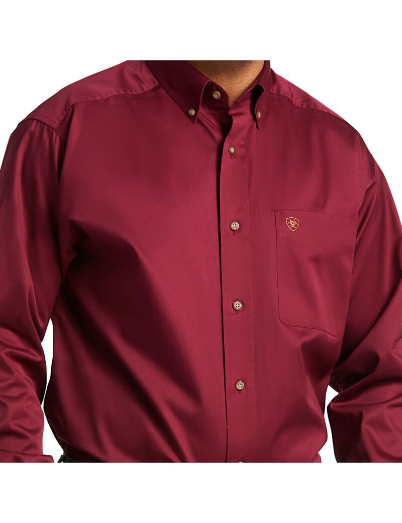 Camisas De Traje Ariat Solid Twill Classic Fit Vino | WZA982510