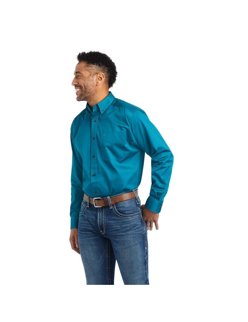 Camisas De Traje Ariat Solid Twill Multicolor | NKZ623804