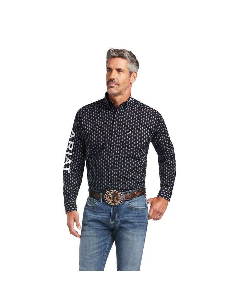 Camisas De Traje Ariat Team Raine Classic Fit Negros | DPS521869