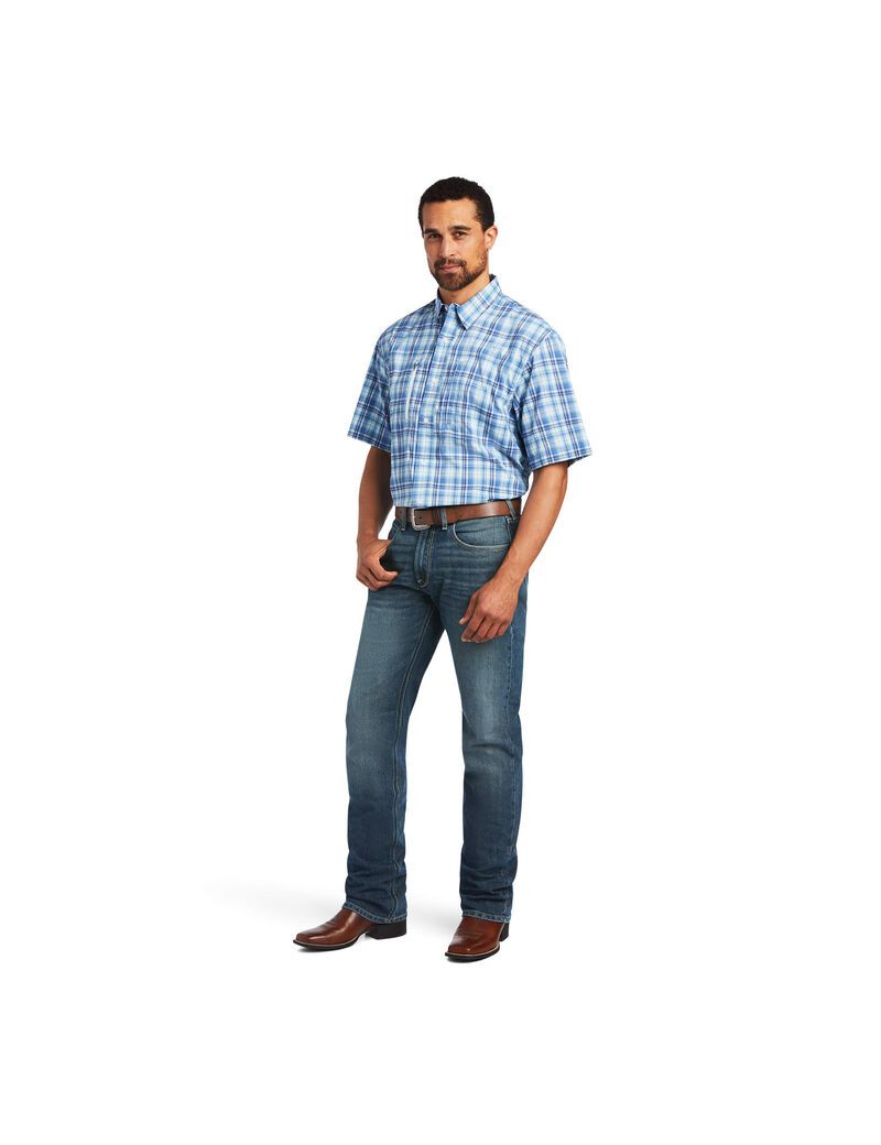 Camisas De Traje Ariat VentTEK Classic Fit Azules | LCS938260