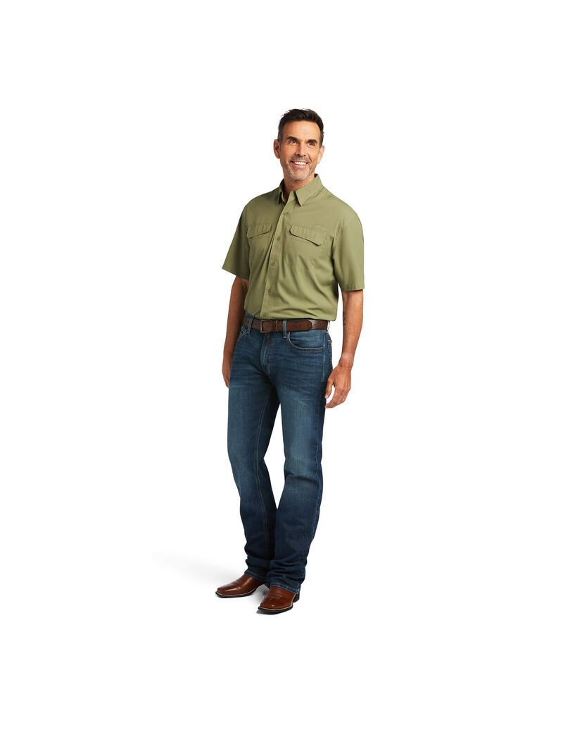 Camisas De Traje Ariat VentTEK Outbound Classic Fit Verdes Oscuro | WUK528407