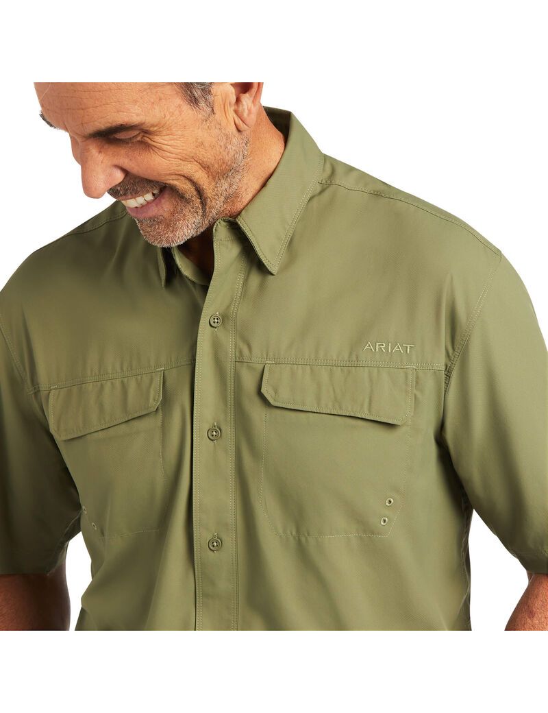 Camisas De Traje Ariat VentTEK Outbound Classic Fit Verdes Oscuro | WUK528407