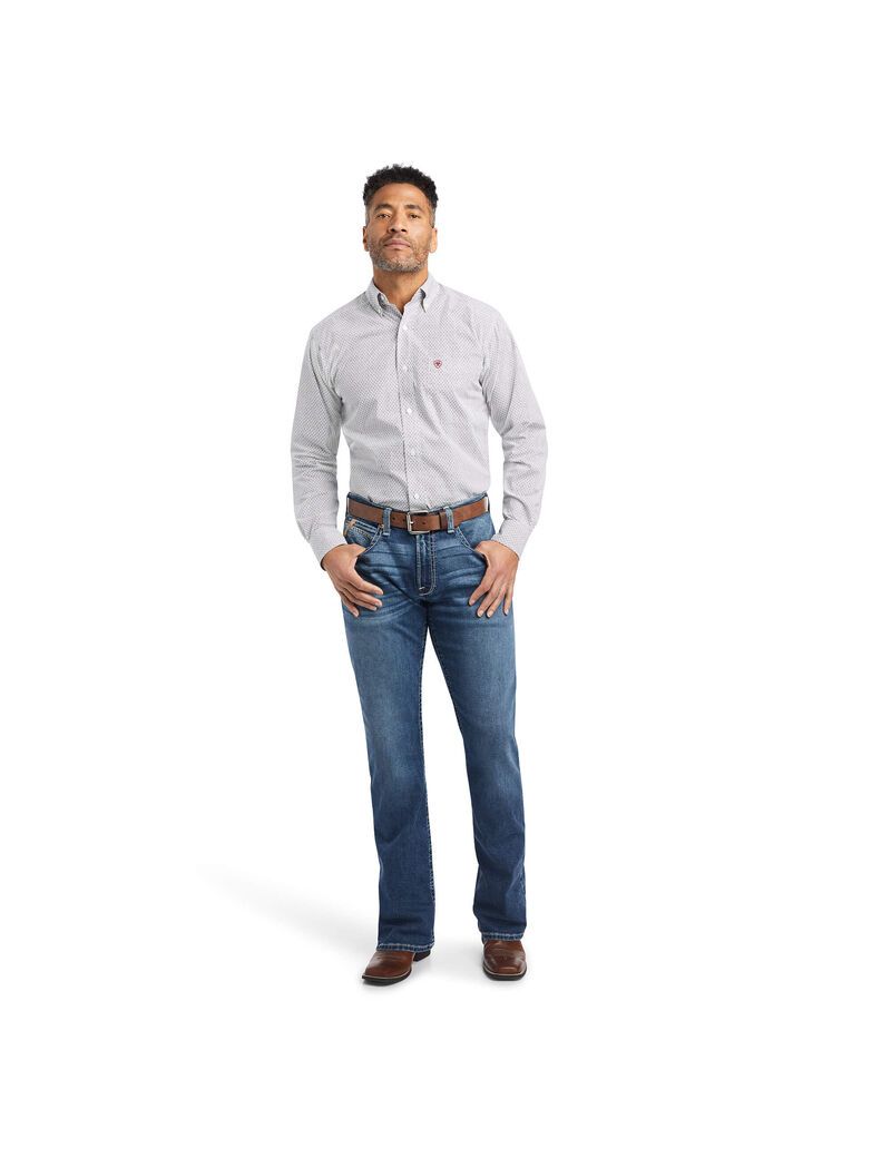 Camisas De Traje Ariat WARWICK Fitted Blancos | CXZ381095