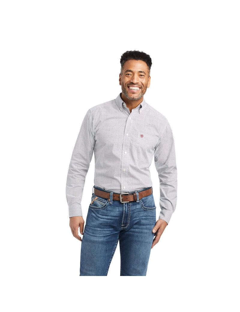 Camisas De Traje Ariat WARWICK Fitted Blancos | CXZ381095