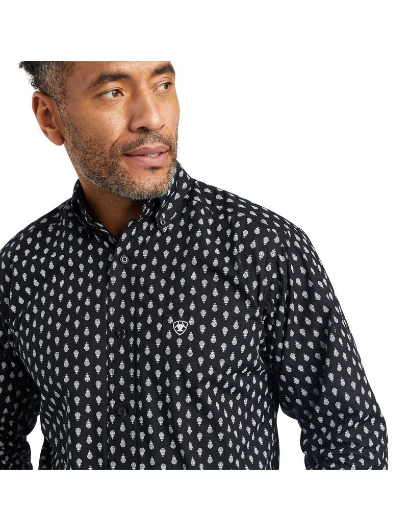 Camisas De Traje Ariat Washington Fitted Negros | SRG135867