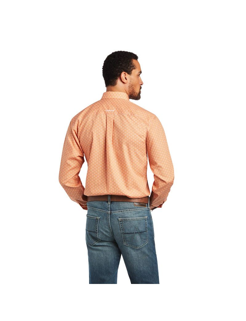 Camisas De Traje Ariat Wrinkle Free Yakov Fitted Coral | UFE759384