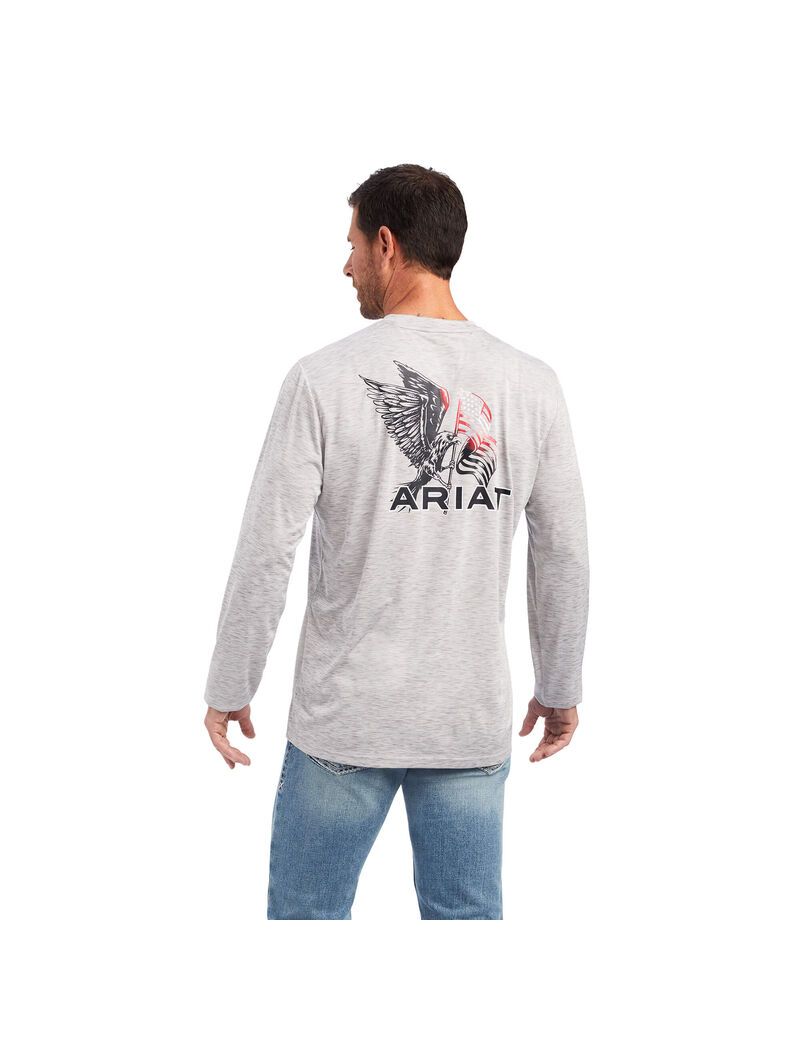 Camiseta Ariat Charger Free Bird Grises | FST137054