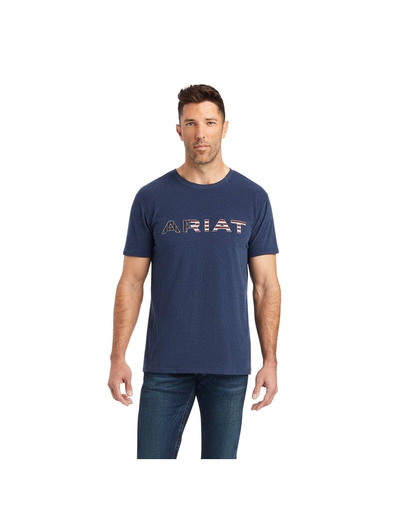 Camiseta Ariat Chimayo Estampados Azul Marino | PTR839127