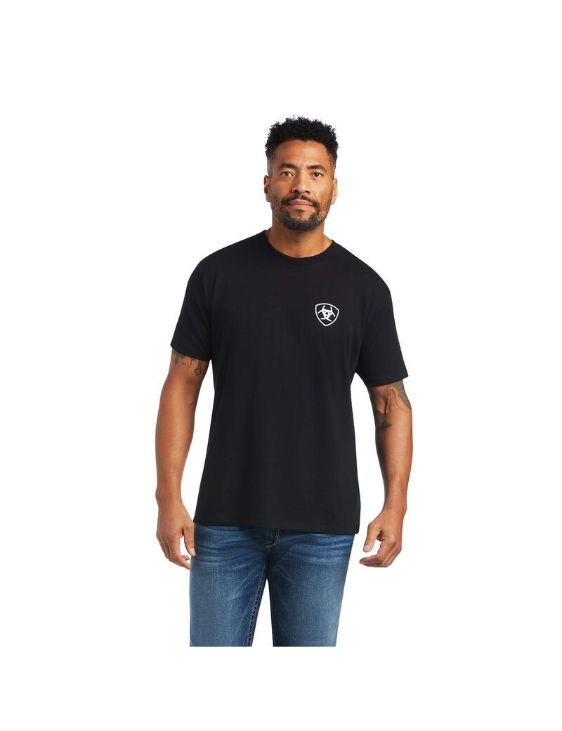 Camiseta Ariat Hebilla Flag Negros | IJE148367