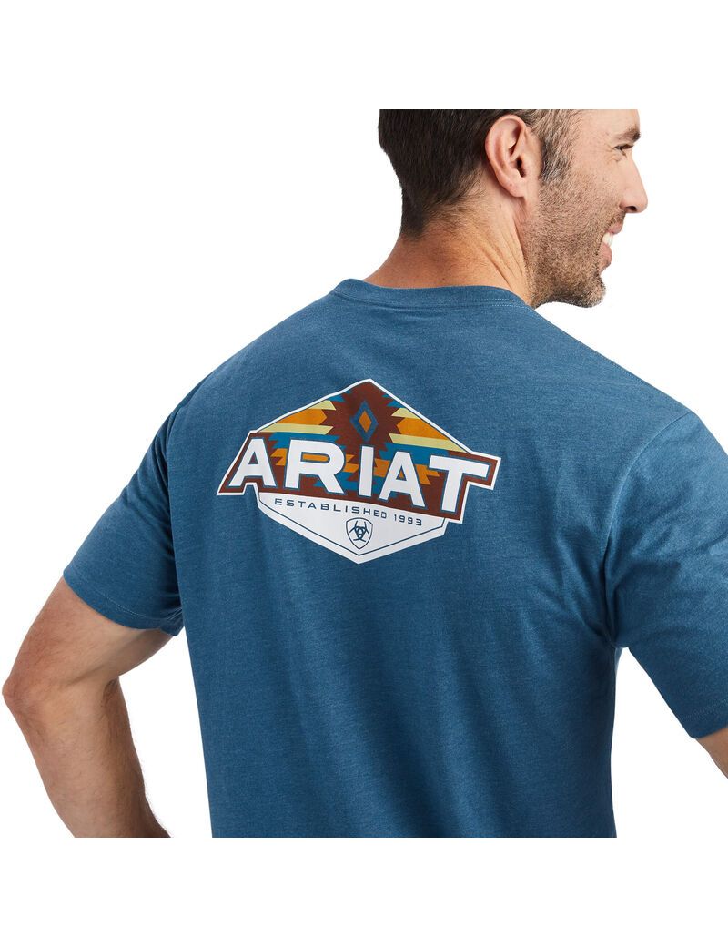 Camiseta Ariat Hexafill Grises Azules | QTK832179