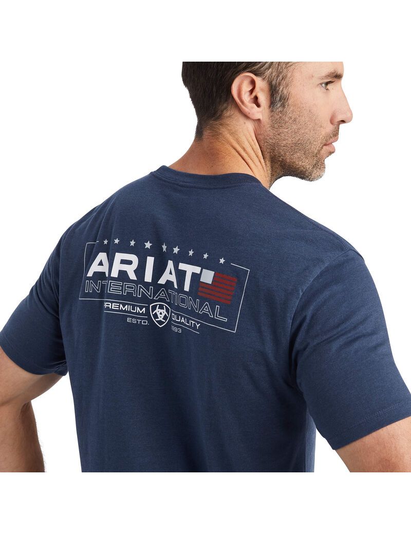 Camiseta Ariat Horizontal Azul Marino | UDT256481