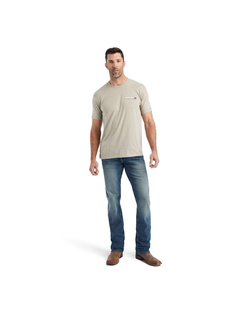 Camiseta Ariat Horizontal Kaki | ALZ630987