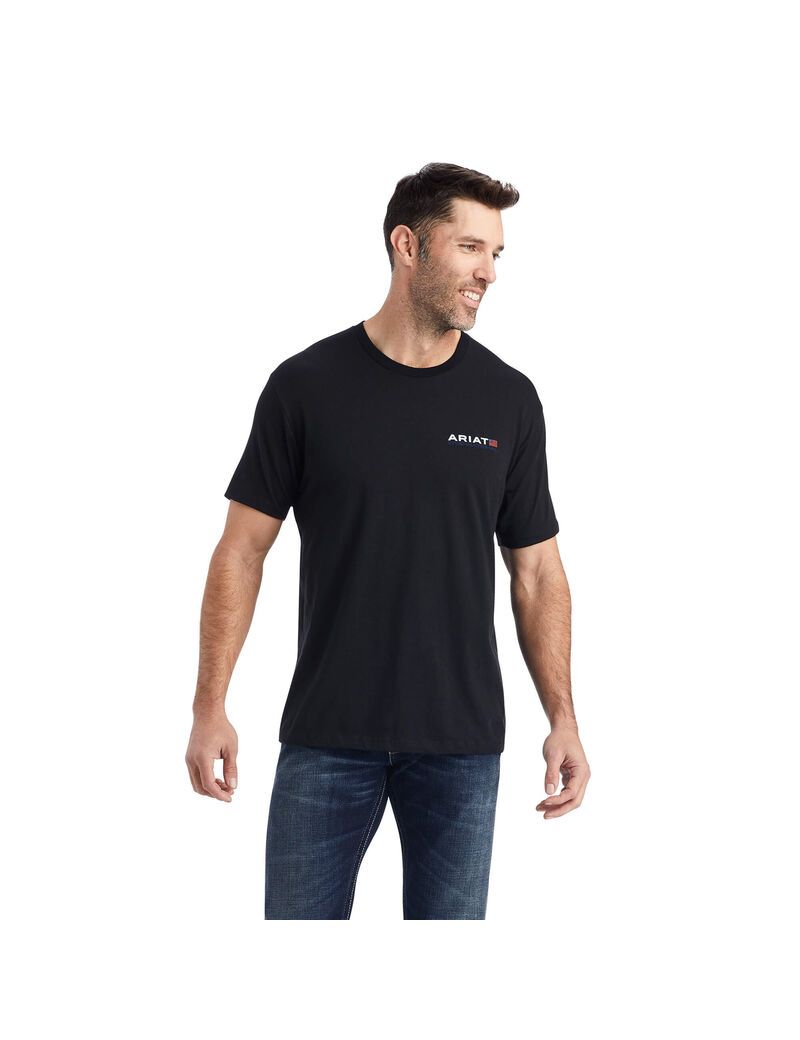 Camiseta Ariat Horizontal Negros | MHC416390