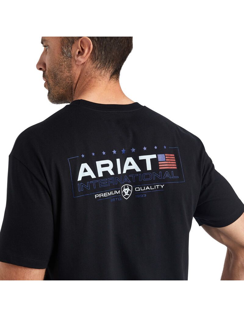 Camiseta Ariat Horizontal Negros | MHC416390